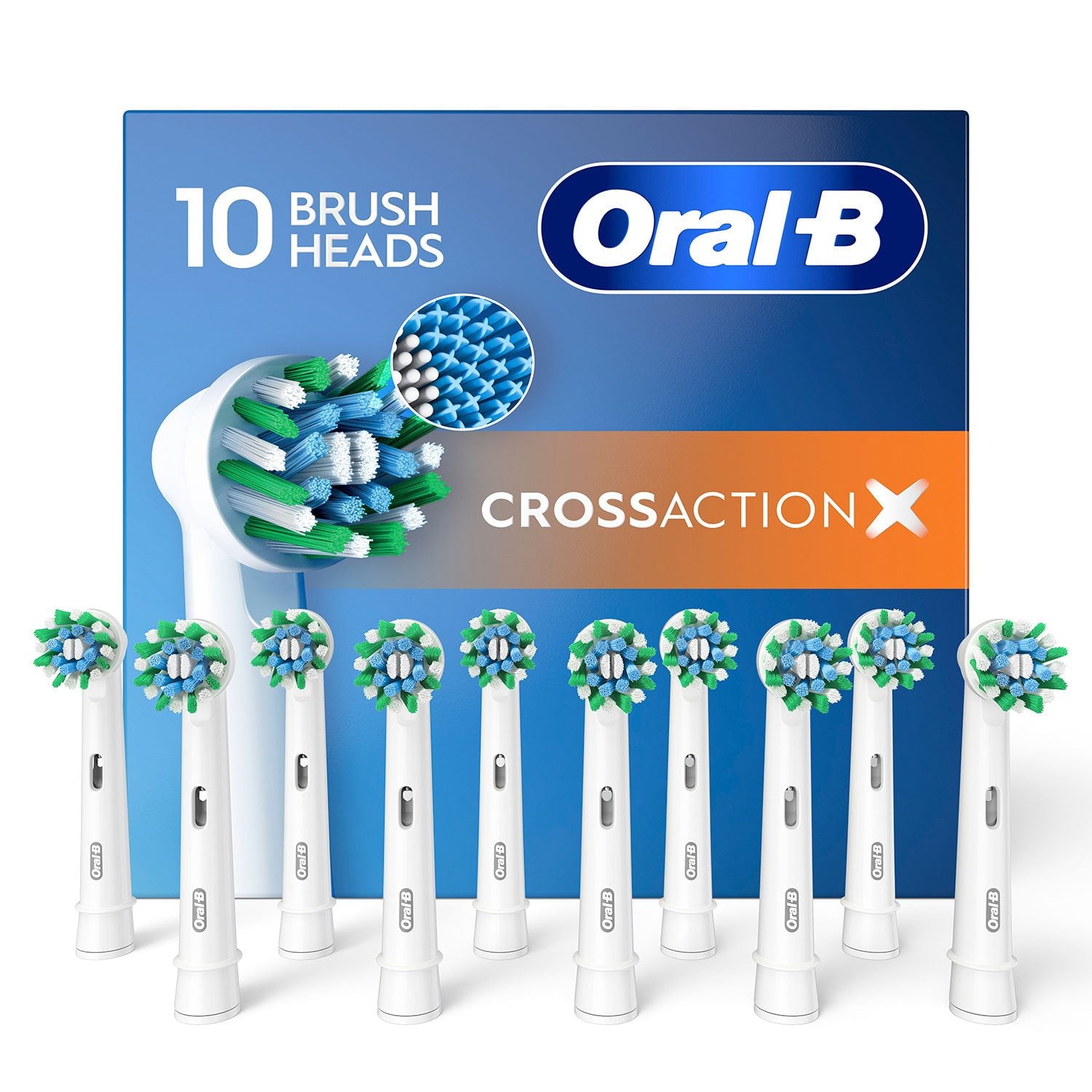 Oral-B CrossAction X Replacement Brush Heads, 10 count - official product image