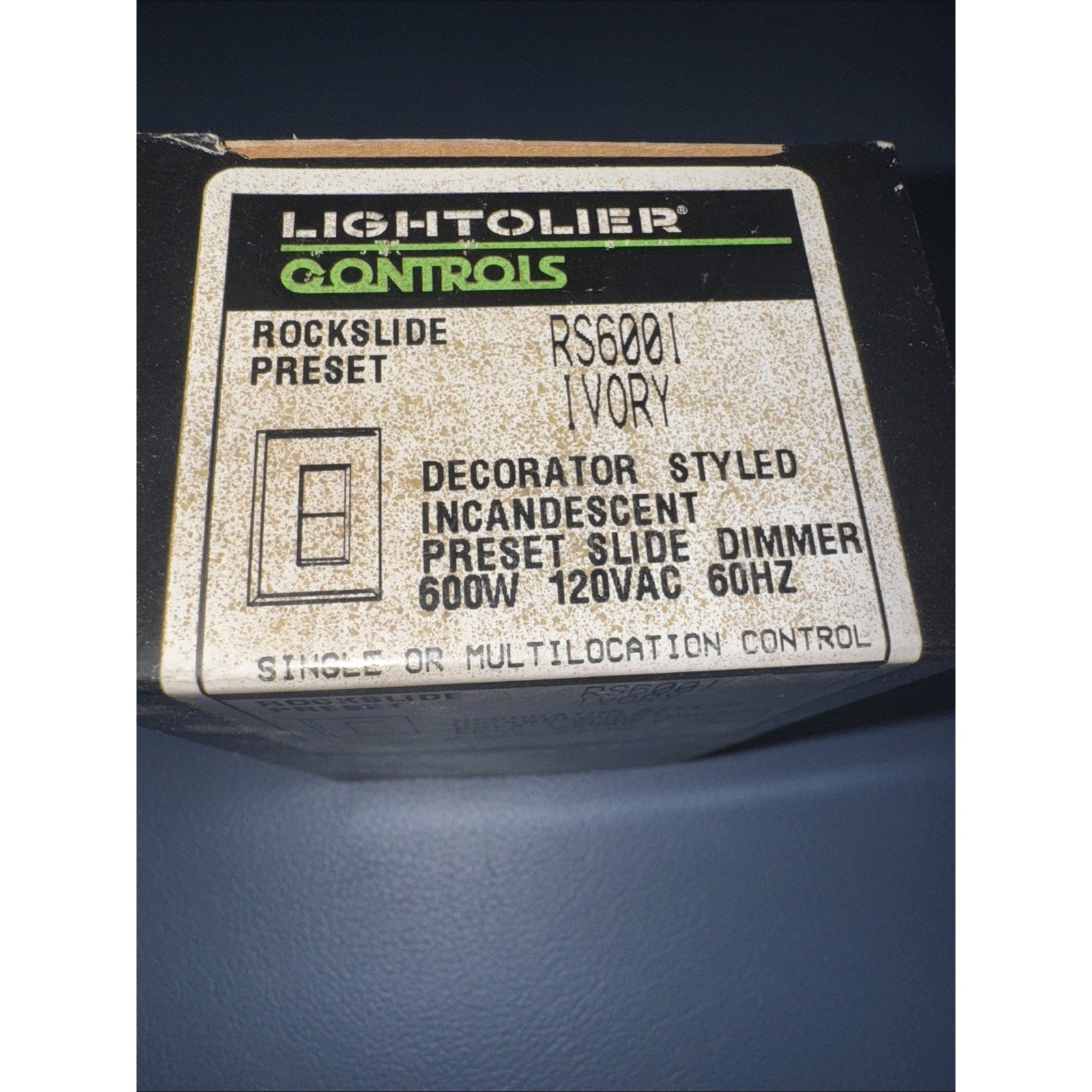 Lightolier RS6001 ivory electronic solid state dimmer switch for 600w incandescent preset slide control