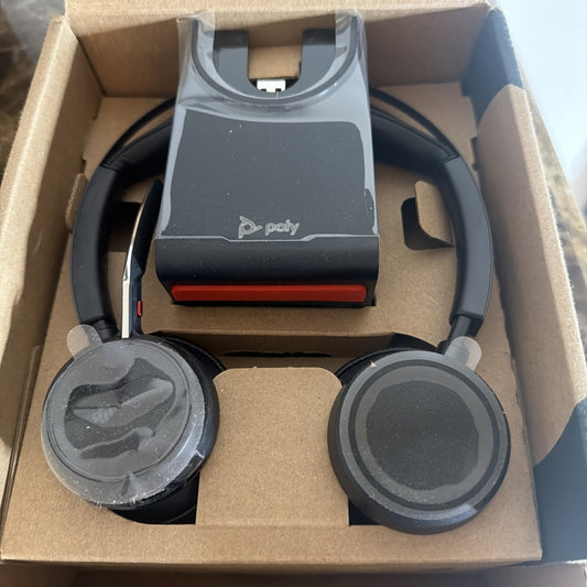 Poly Voyager Focus 2 Bluetooth Headset Teams w/Stand (213727-02, 77Y87AA) New