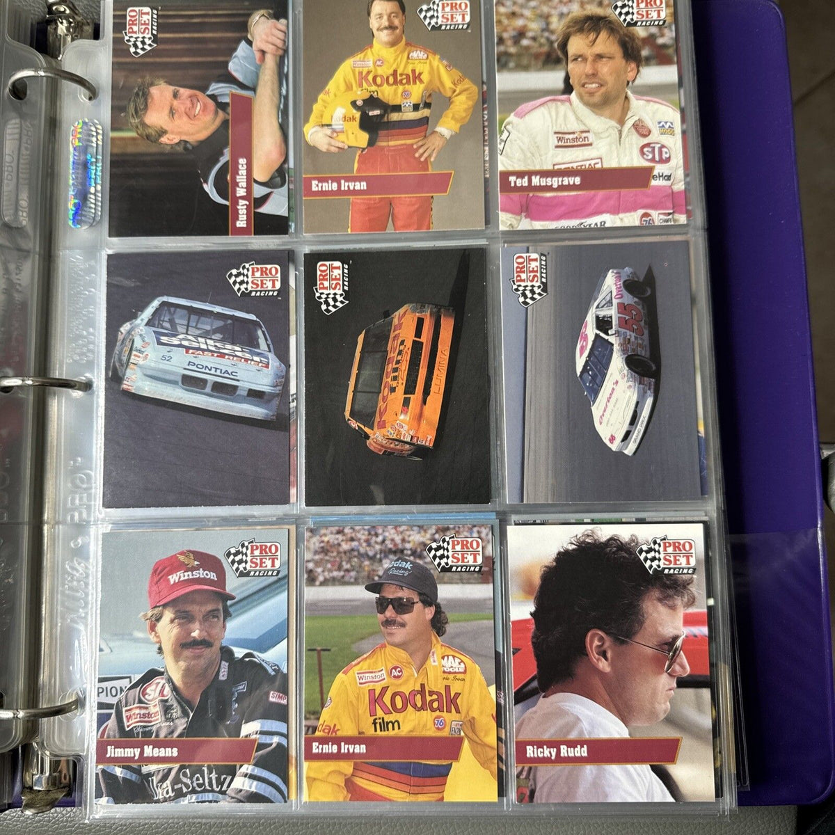 Set of 9 Pinnacle Pro Set NASCAR Marx Trading Cards (Set 08A7)