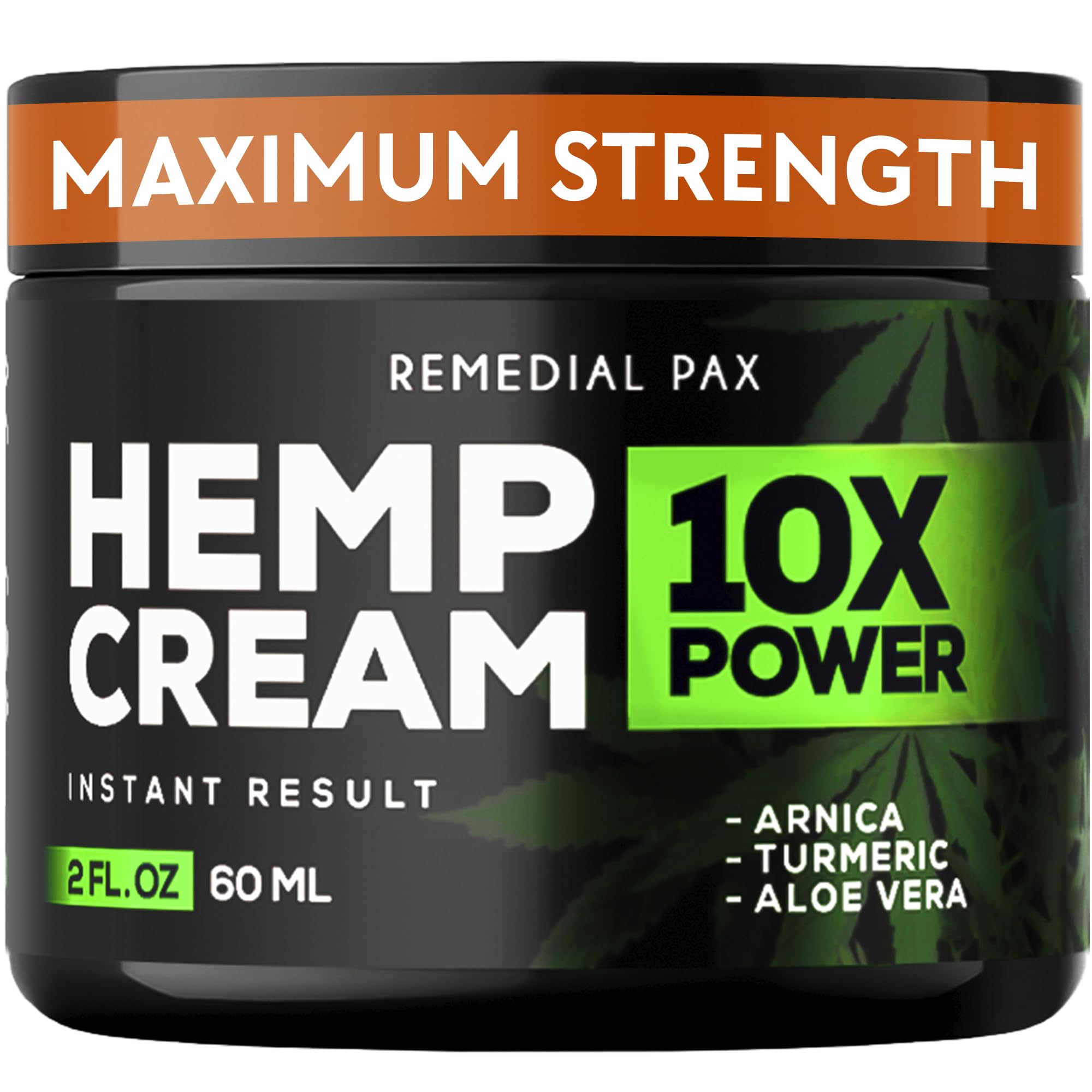Remedial Pax Hemp Cream 10x Power with Aloe Vera, Turmeric & Arnica, 60ml
