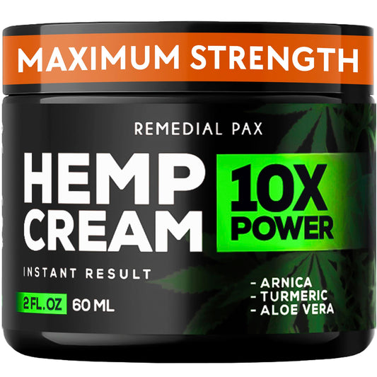 Remedial Pax Hemp Cream 10x Power with Aloe Vera, Turmeric & Arnica, 60ml