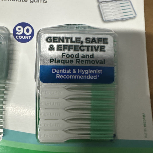 Sunstar GUM Soft-Picks Original dental picks 90 count pack for gentle, safe, and effective food and plaque removal