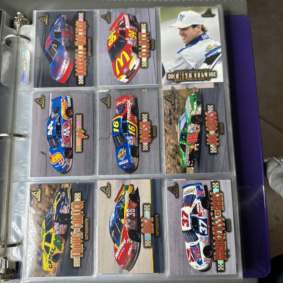 Set of 9 Pinnacle Pro Set NASCAR Marx Trading Cards (Set D02F)