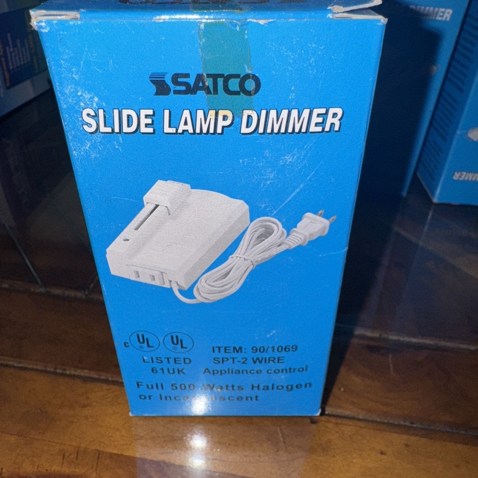 Satco Slide Lamp Dimmer appliance control box rated 500W 120V 4.3A for halogen or incandescent lamps