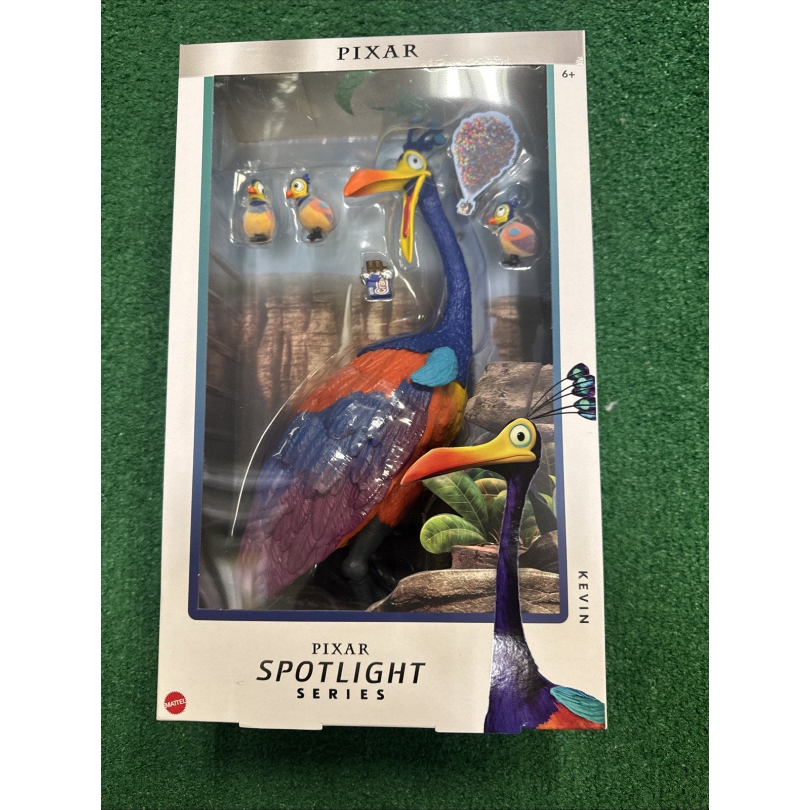 Pixar Spotlight Series Kevin figure with babies from Up in packaging with colorful detailed bird and accessory figures