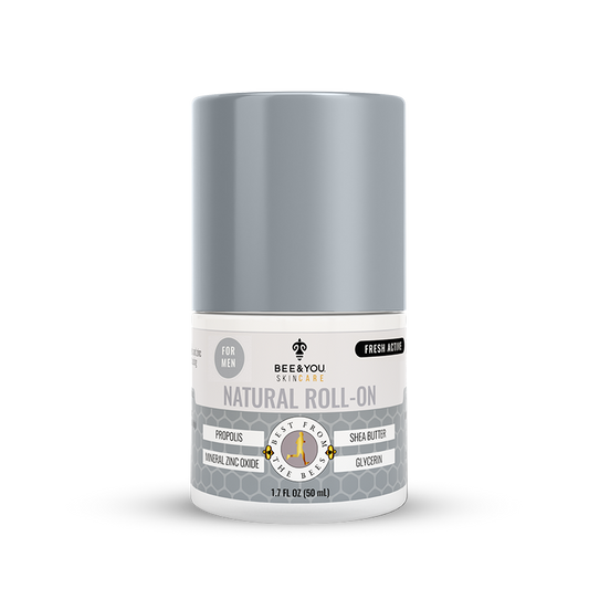 BEE&YOU Natural Roll-On Deodorant for Men 1.7 oz - official product image