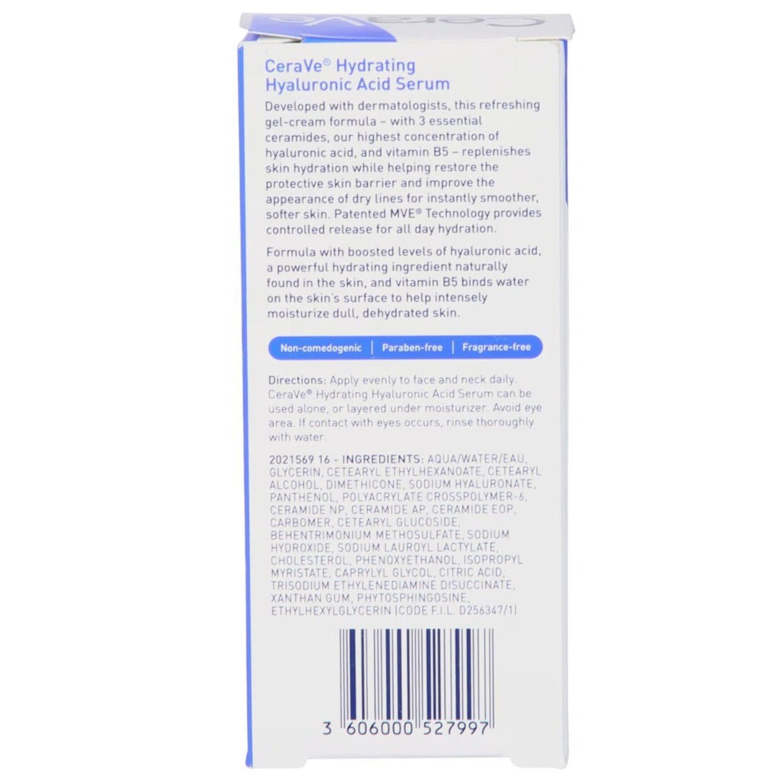 CERAVE HYDRATING HYALURONIC ACID SERUM 1 0z