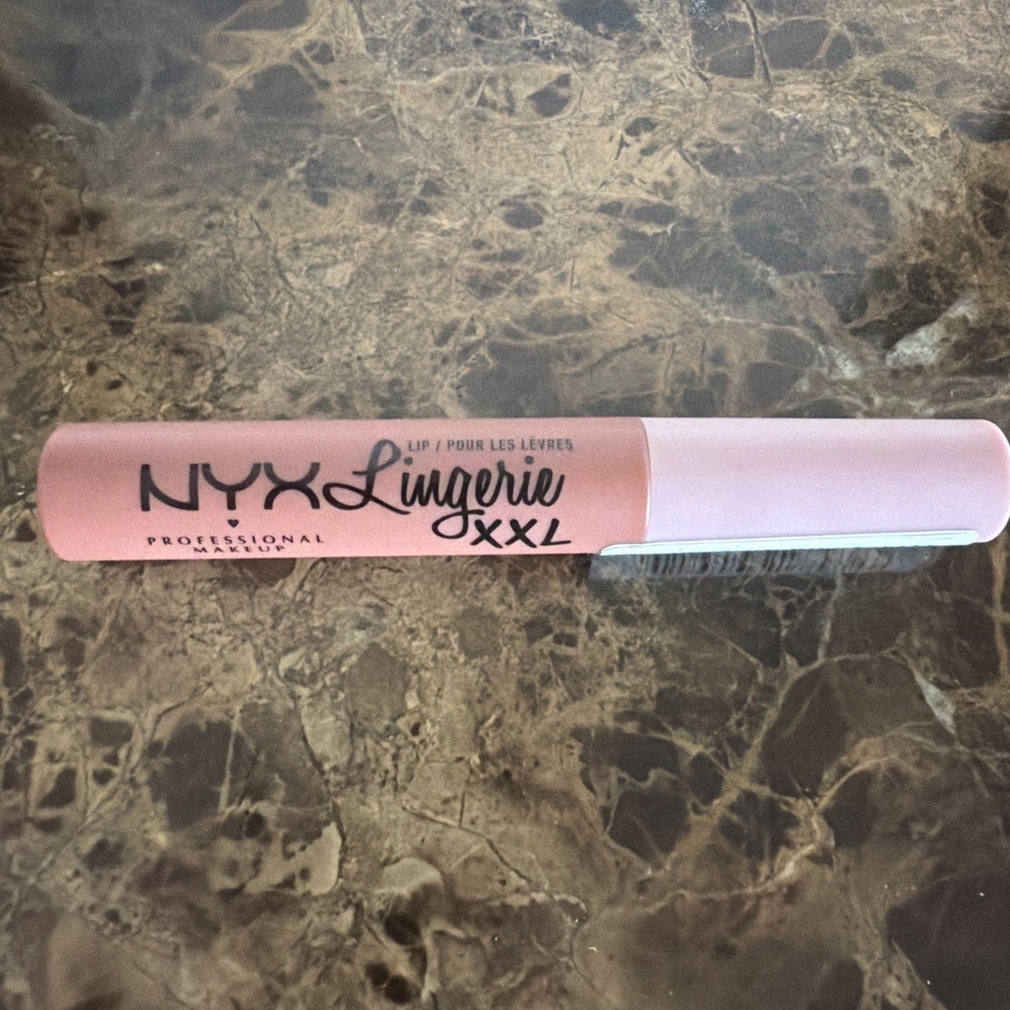NYX Lip Lingerie XXL matte liquid lipstick tube in soft pink shade 02 Turn On