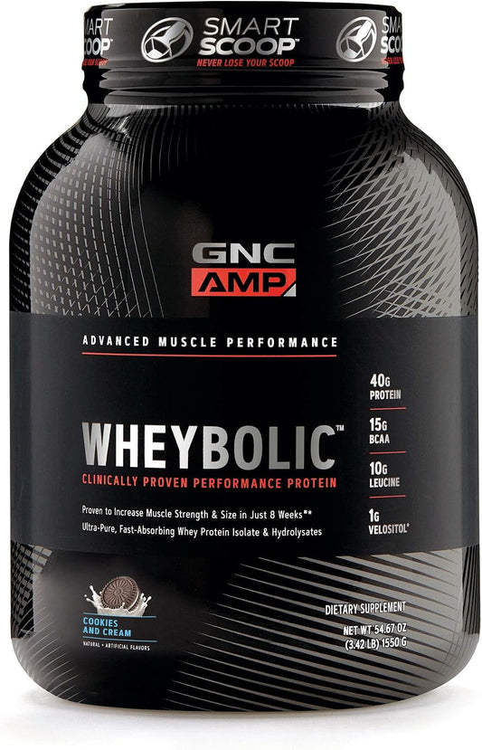 GNC Wheybolic Protein Powder, Cookies and Cream, 2.9 Lb