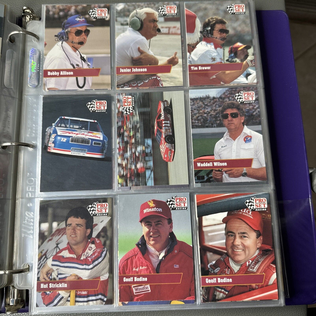 Set of 9 Pinnacle Pro Set NASCAR Marx Trading Cards (Set 1A1C)