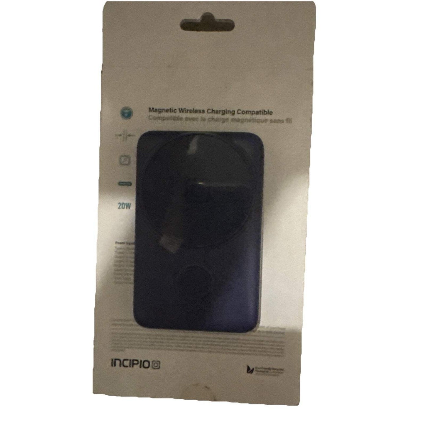 Incipio 10000mAh Power Bank Wireless Charging Integrated Cables USB-C Blue — Image 3