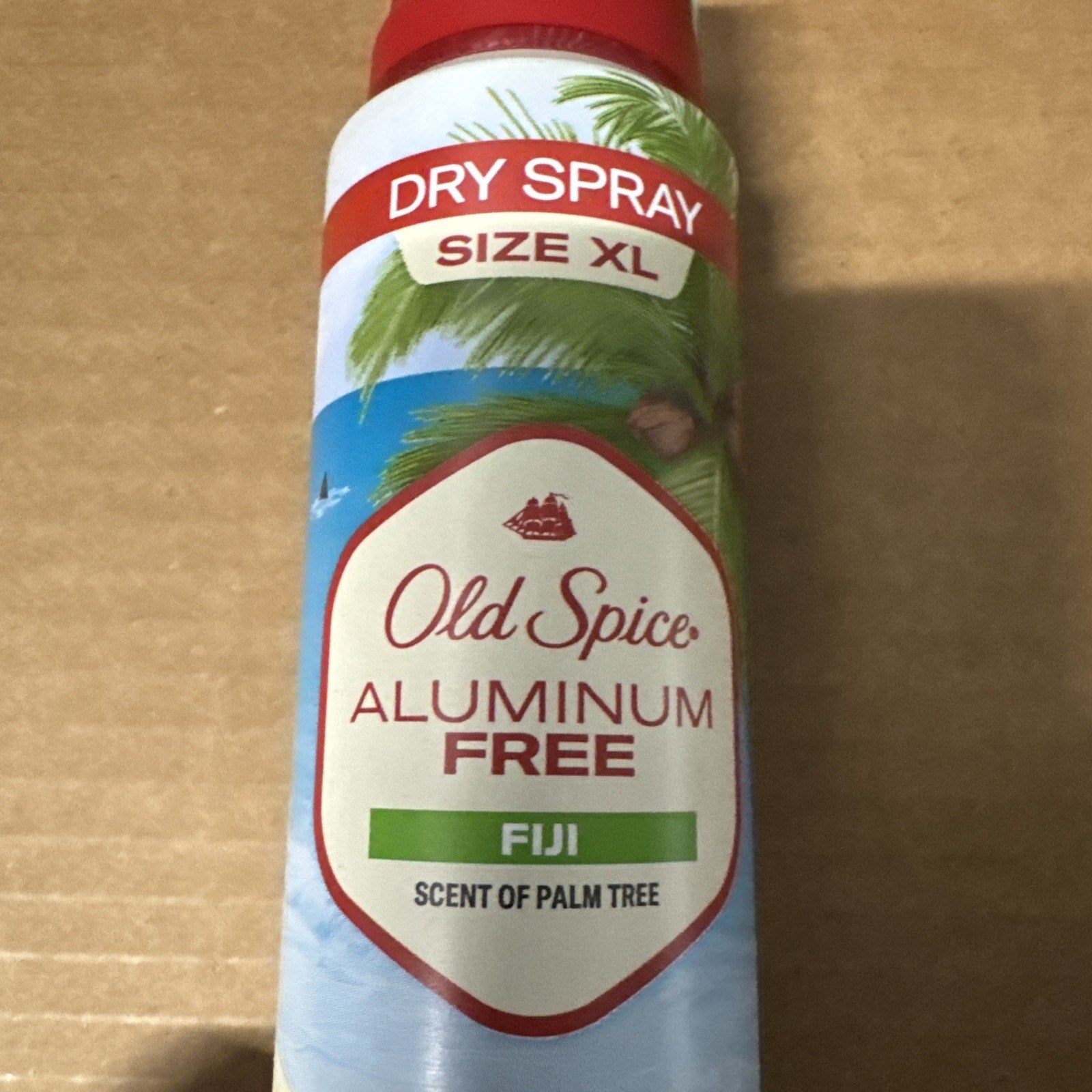 Old Spice aluminum free dry spray deodorant in size XL with Fiji palm tree scent 4.3 oz bottle