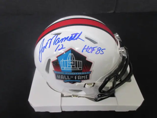 JOE NAMATH SIGNED HOF SPEED MINI HELMET COA