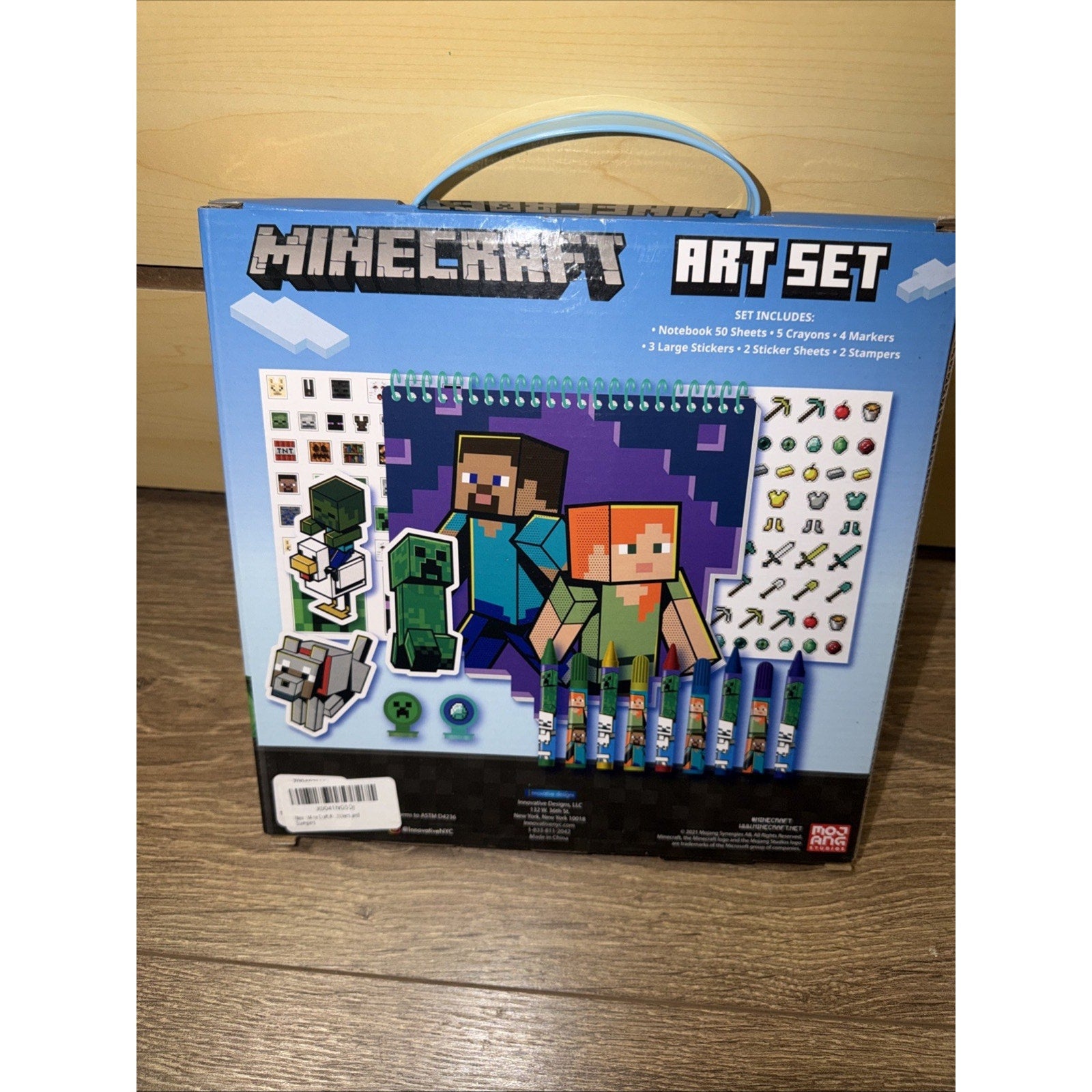 Minecraft Art Craft Kit 17 Piece Set With Stickers And Coloring Supplies For ...