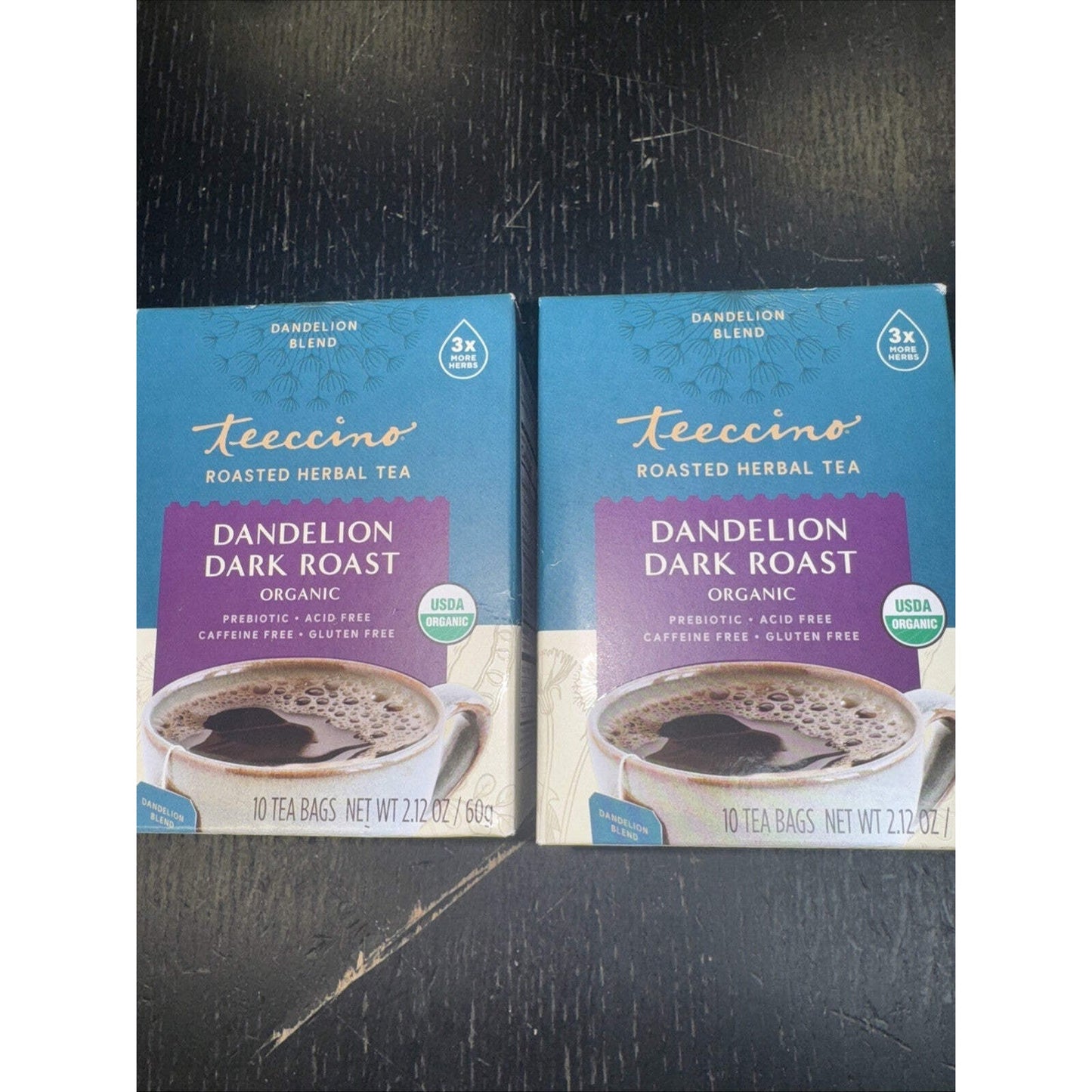 Teeccino Dandelion Dark Roast Chicory Herbal Tea, Organic, 20 Tea Bags