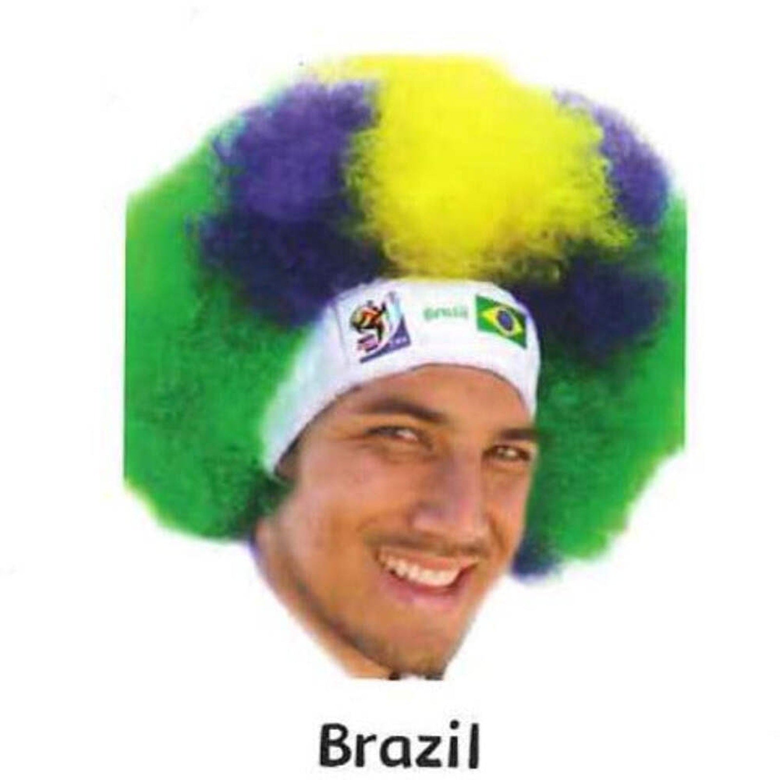 Retro Official Fifa Soccer Afro Wig from 2010 Games