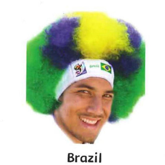 Official FIFA Soccer Afro Wig 25-Count Case Pack – Brazil – Vintage/Collectible (2010 Collection)