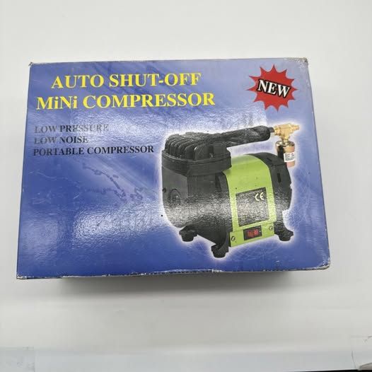 Portable Mini Air Compressor with Hose for Airbrush & Nails, Auto Shut-Off