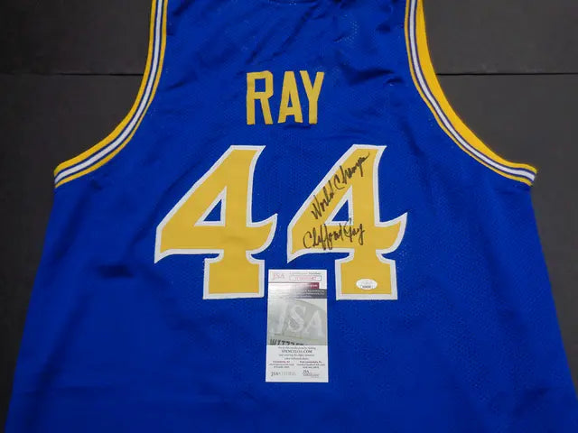 Clifford Ray Golden State Warriors Autographed & Inscribed Custom Basketball Jersey JSA W coa - Price Is Right Miami