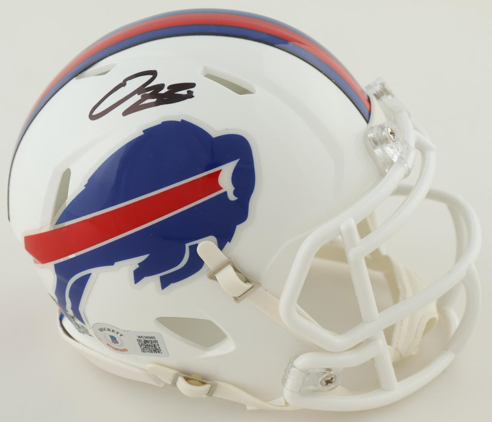 Damien Harris Signed Bills Speed Mini Helmet (Beckett) - Price Is Right Miami