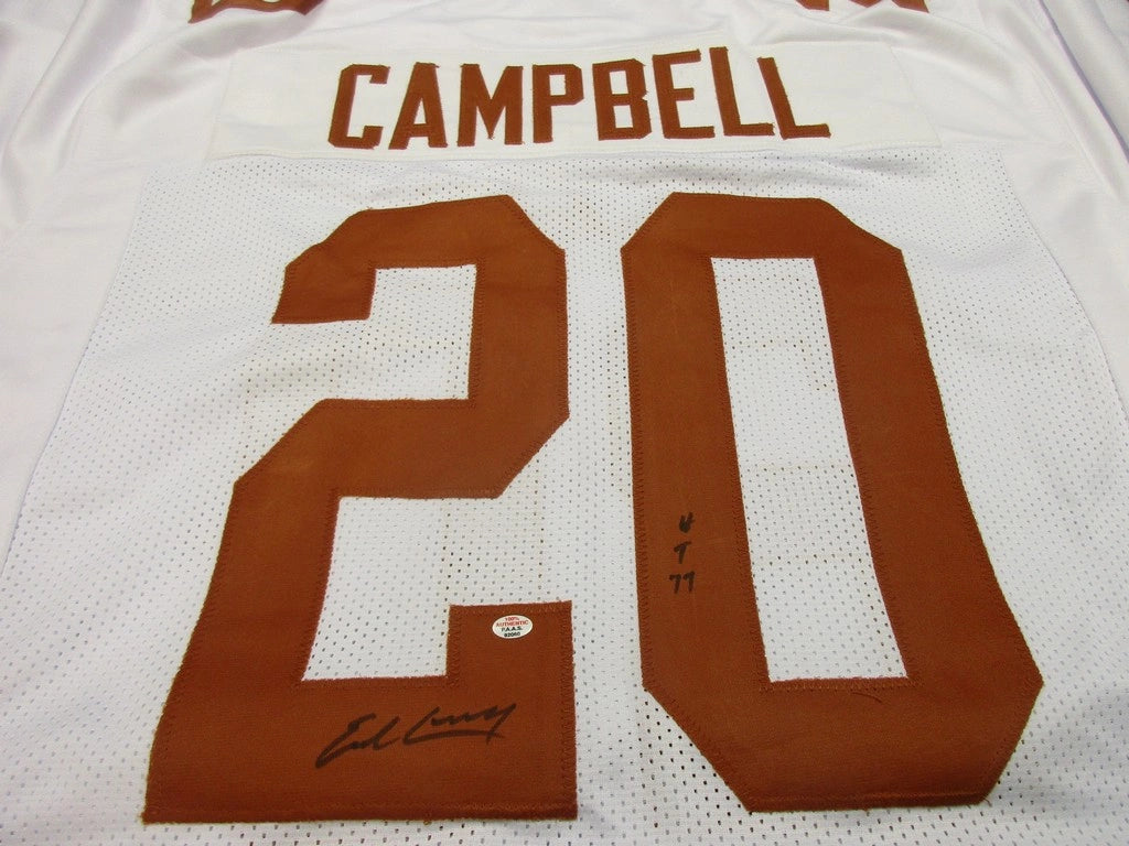 Earl Campbell of the Texas Longhorns signed autographed football jersey PAAS COA 060 - Price Is Right Miami