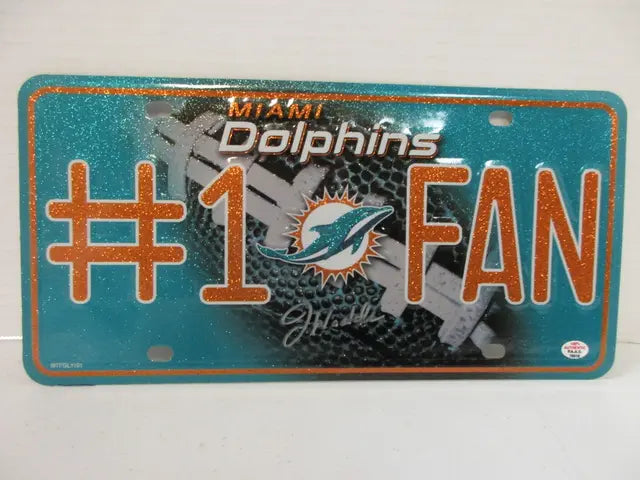 Jaylen Waddle of the Miami Dolphins signed autographed metal license plate PAAS COA 51518 - Price Is Right Miami