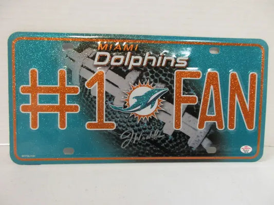 Jaylen Waddle of the Miami Dolphins signed autographed metal license plate PAAS COA 51518 - Price Is Right Miami