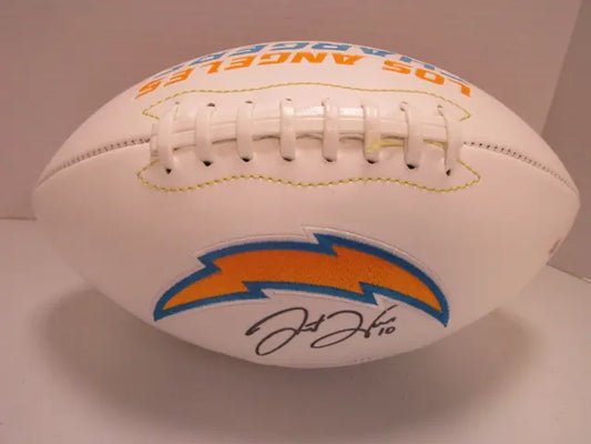 Justin Herbert of the LA Chargers signed autographed logo football PAAS COA 557 - Price Is Right Miami