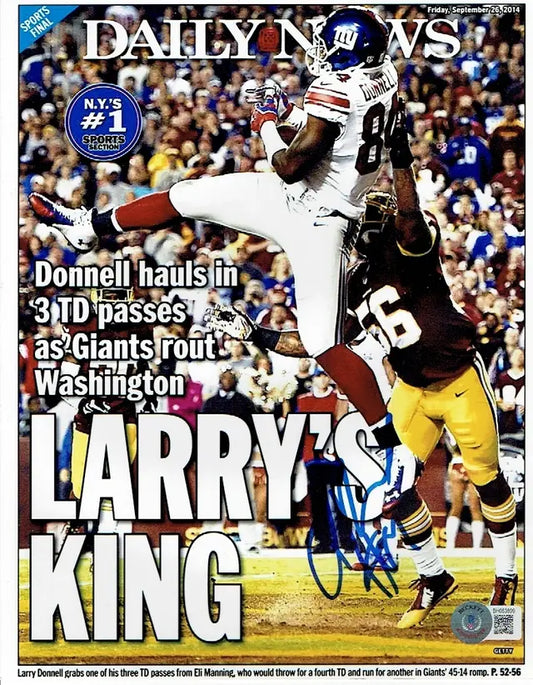 Larry Donnell New York Giants Autographed 8x10 Photo Beckett Holo - Price Is Right Miami