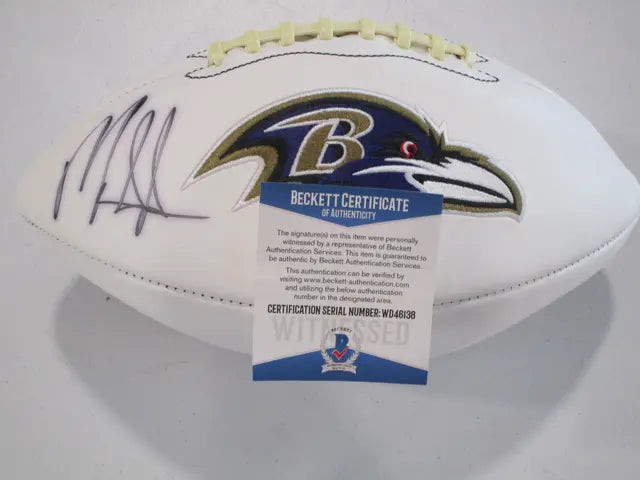 Mark Ingram of the Baltimore Ravens signed autographed logo football Beckett COA 138 - Price Is Right Miami