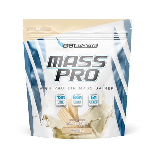 G6 Sports Mass Pro Mass Gainer, Vanilla, 14 Servings