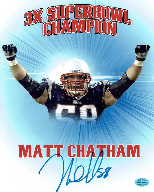 Matt Chatham New England Patriots Autographed 8x10 Photo Full Time coa - Price Is Right Miami