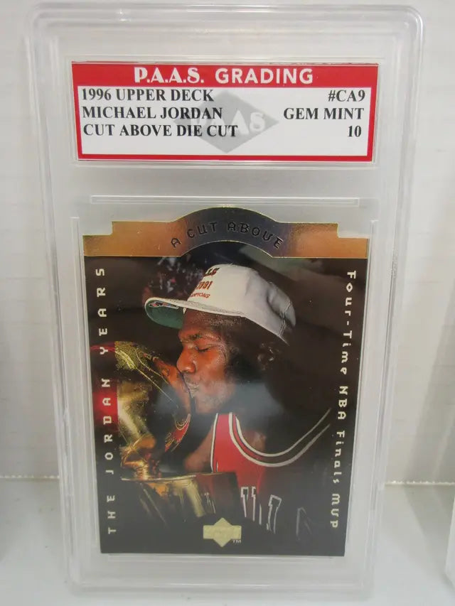 Michael Jordan Bulls 1996 Upper Deck Cut Above Die Cut #CA9 graded PAAS Gem Mint 10 - Price Is Right Miami