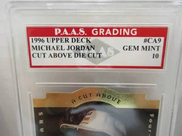 Michael Jordan Bulls 1996 Upper Deck Cut Above Die Cut #CA9 graded PAAS Gem Mint 10 - Price Is Right Miami