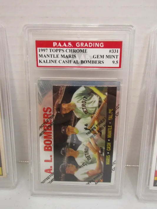 Mickey Mantle R.Maris A.Kaline N.Cash 1997 Topps Chrome #331 graded PAAS Gem Mint 9.5 - Price Is Right Miami