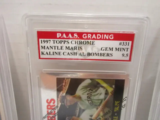 Mickey Mantle R.Maris A.Kaline N.Cash 1997 Topps Chrome #331 graded PAAS Gem Mint 9.5 - Price Is Right Miami