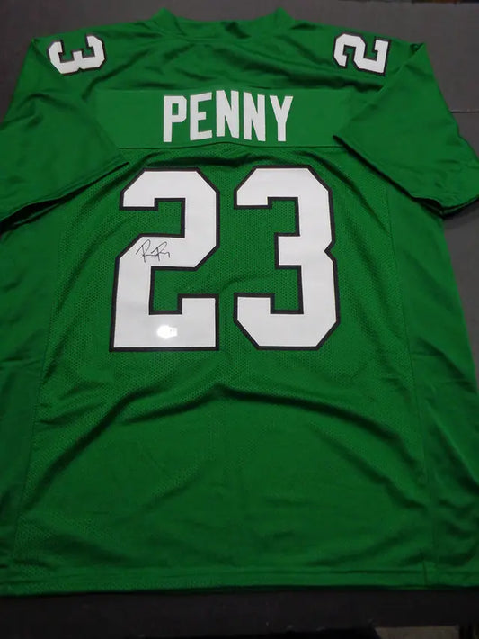 Rashaad Penny Philadelphia Eagles Autographed Custom Football Jersey Beckett Hologram - Price Is Right Miami