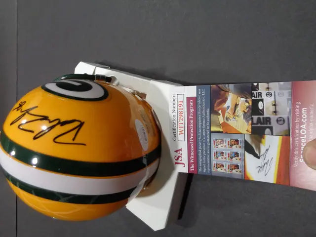 Robert Tonyan Green Bay Packers Autographed Riddell Mini Helmet JSA W coa - Price Is Right Miami