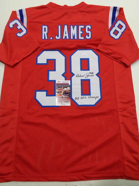 Roland James New England Patriots Autographed & Inscribed Custom Football Jersey JSA W coa - Price Is Right Miami