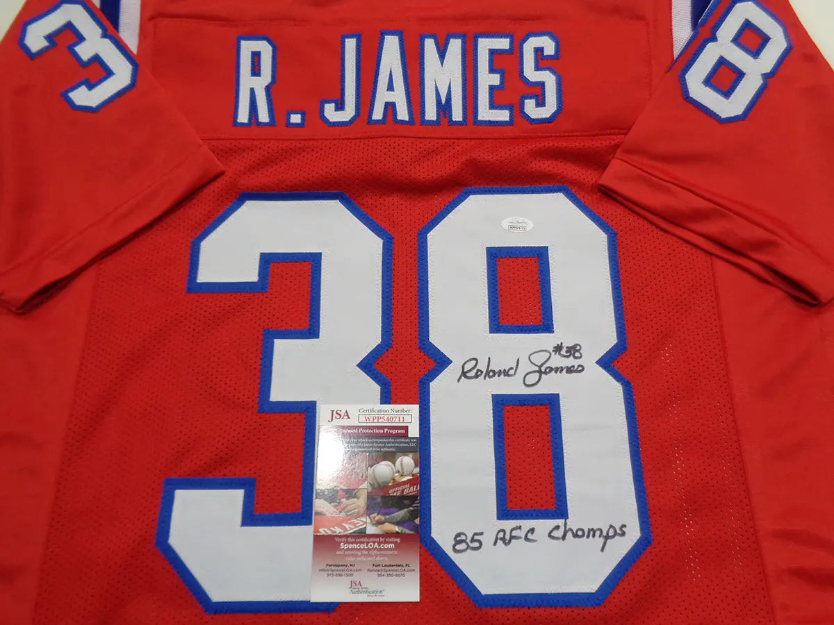 Roland James New England Patriots Autographed & Inscribed Custom Football Jersey JSA W coa - Price Is Right Miami