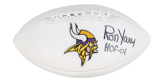 Ron Yary Signed Vikings Logo Football Inscribed "HOF-01" (JSA) - Price Is Right Miami