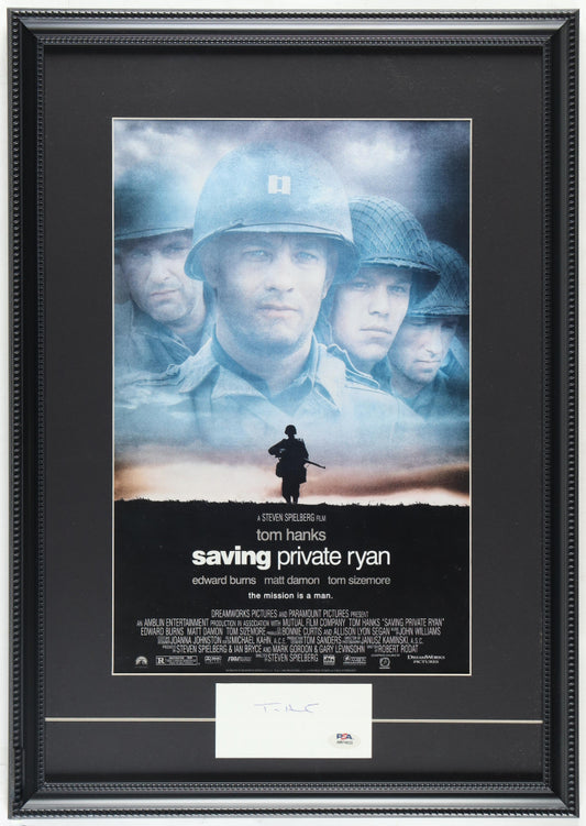 Tom Hanks Signed "Saving Private Ryan" Custom Framed Cut Display (Beckett & PSA) - Price Is Right Miami