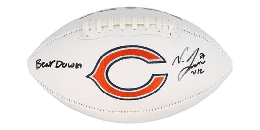 Velus Jones Jr. Signed Bears Logo Football Inscribed "Bear Down" (JSA) - Price Is Right Miami