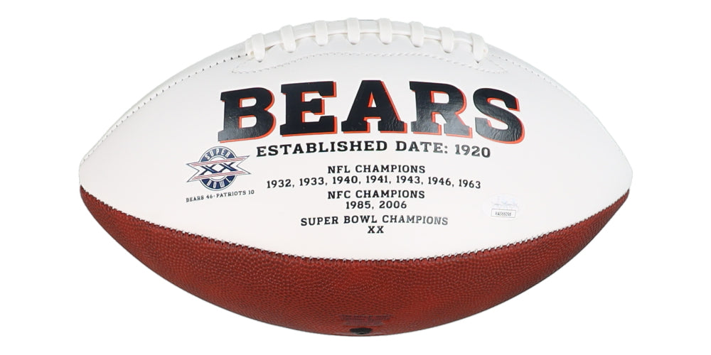 Velus Jones Jr. Signed Bears Logo Football Inscribed 