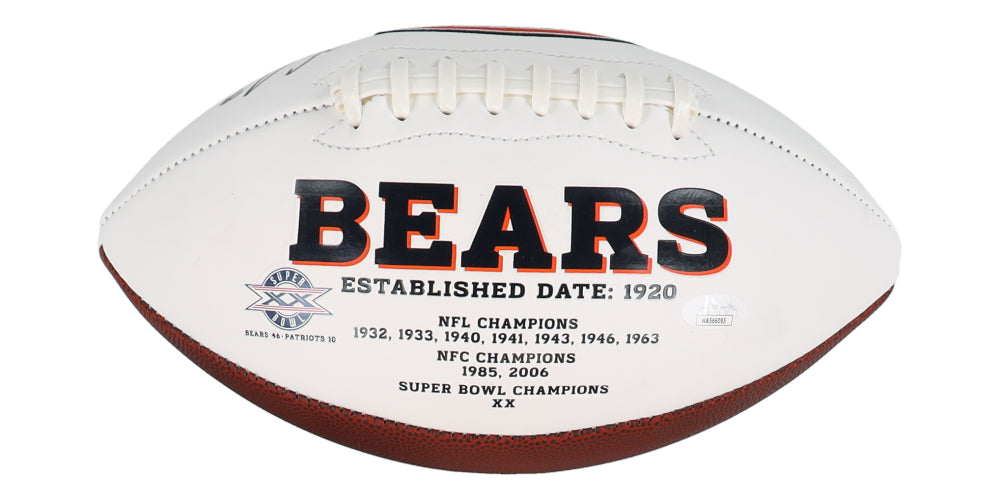 Velus Jones Jr. Signed Bears Logo Football Inscribed 