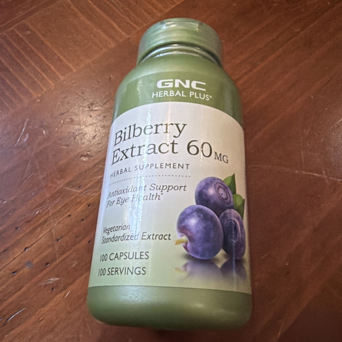 GNC Herbal Plus Bilberry Extract 60mg-Supports Eye Health - 100 Ct