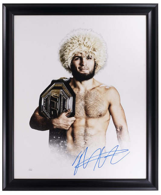 Khabib Nurmagomedov Signed UFC Custom Framed Canvas (JSA) 24" by 30"