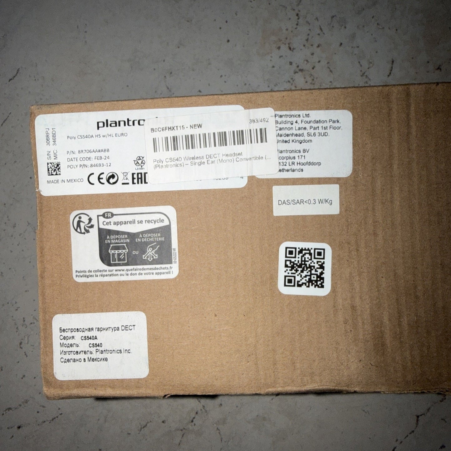 Plantronics CS540 Wireless DECT Office Headset System with HL10 Handset Lifter