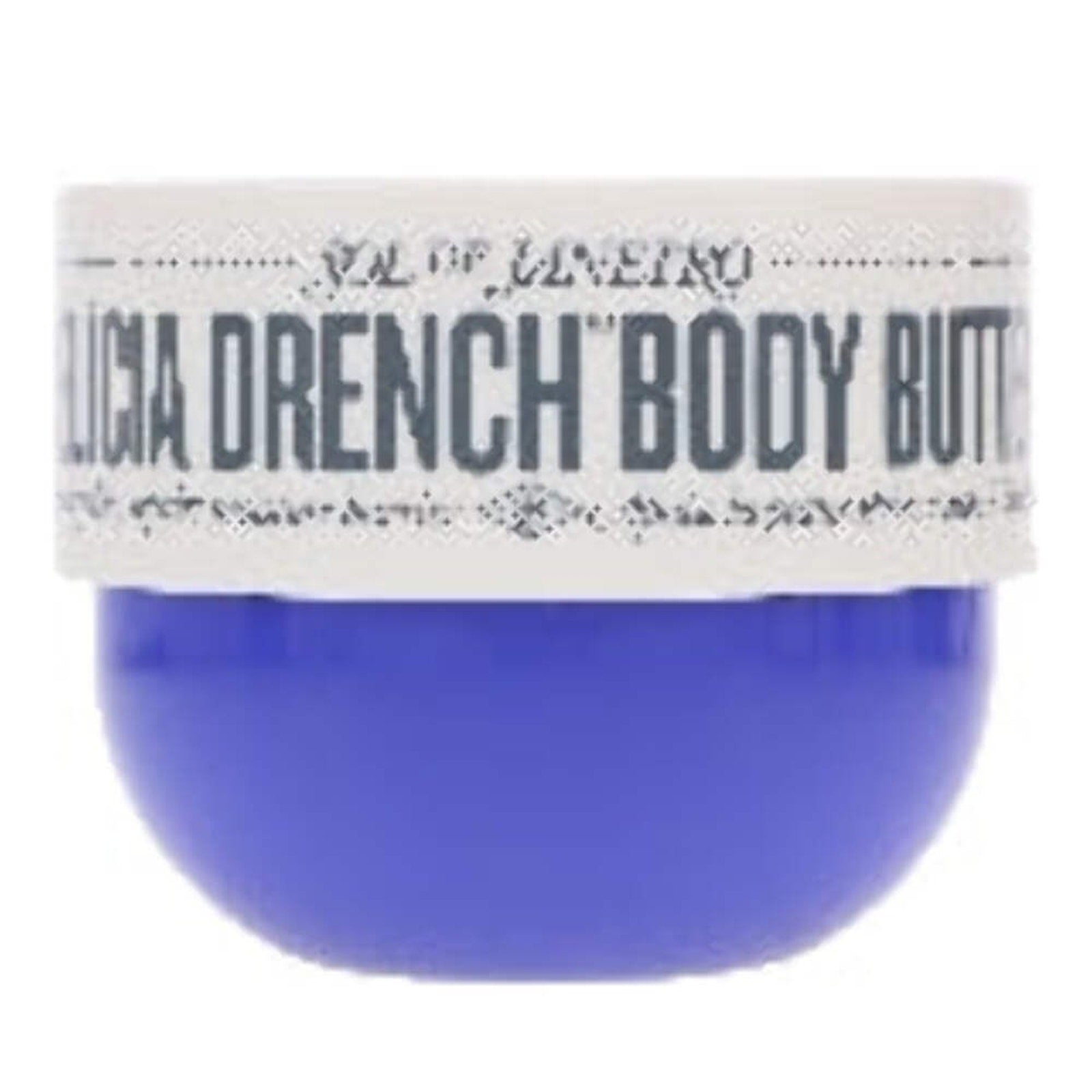 Sol de Janeiro Delicia Drench Body Butter 8 oz in blue jar with white lid and product name on label